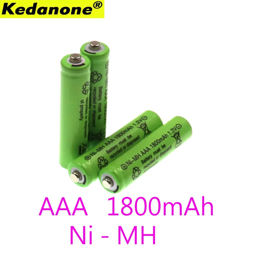 Kedanone Новая батарея AAA 1800 mAh аккумуляторная батарея Ni-MH 1,2 V AAA батарея подходит для часов мыши компьютеры игрушки и т. Д