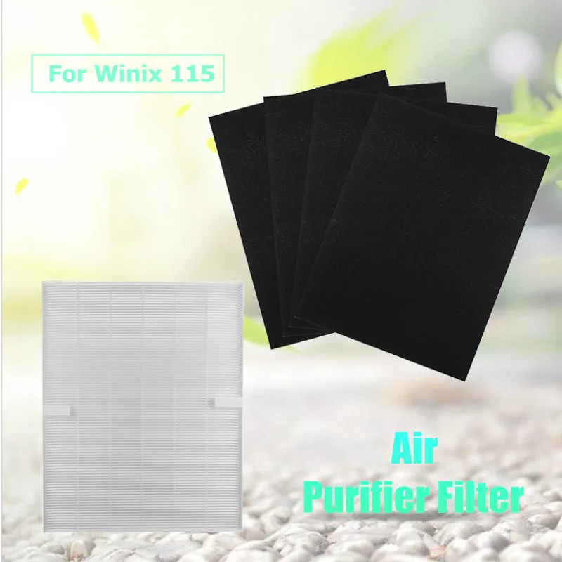 

True Hepa Air cleaner Purifier + 4 Carbon Filters For Winix 115 Size 21 Plasma Wave Models 5300 5500 6300 WAC5300 WAC5500