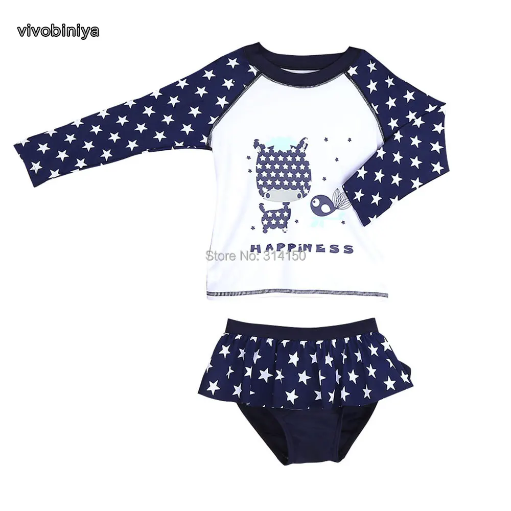 VIVOBINIYA UPF50+ детский купальный костюм для малыша, купальник, купальный костюм для мальчиков Одежда для маленьких девочек костюмы для плавания, 3 предмета в комплекте, Одежда для пляжа