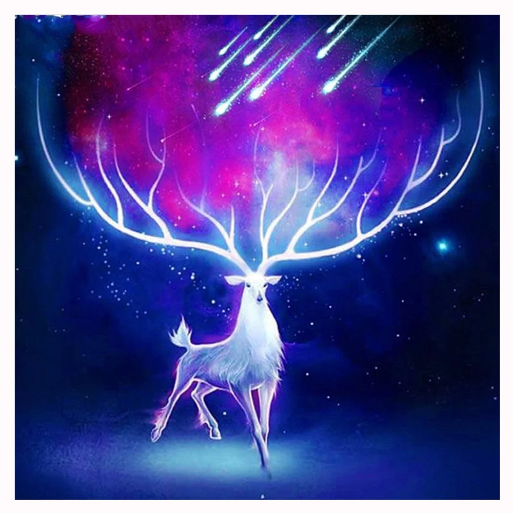 

5D DIY Diamond Painting Starry Sky Deer Needlework Diamond Embroidery Full Dimond Mosaic Cross Stitch Unfinished Christmas Gift