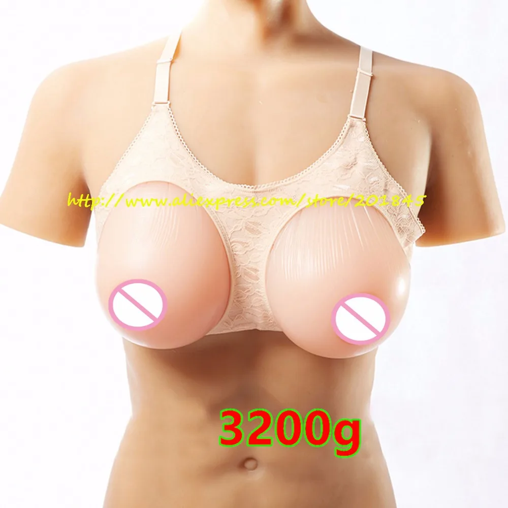 

3200g/Pair Silicone Enhancer Breast Form Fake Boobs Artifical Breasts Crossdressers Mastectomy Bra