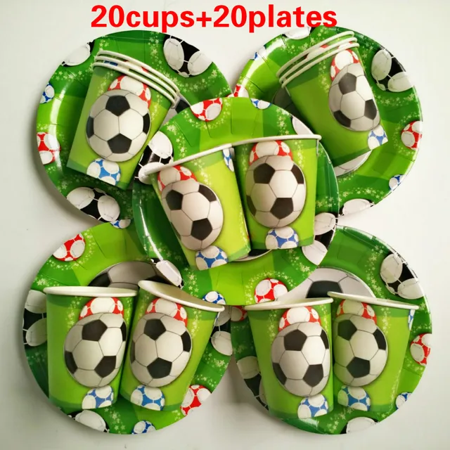wholesale new 40 pcs football cup plate happy birthday kids baby boy happy birthday football images