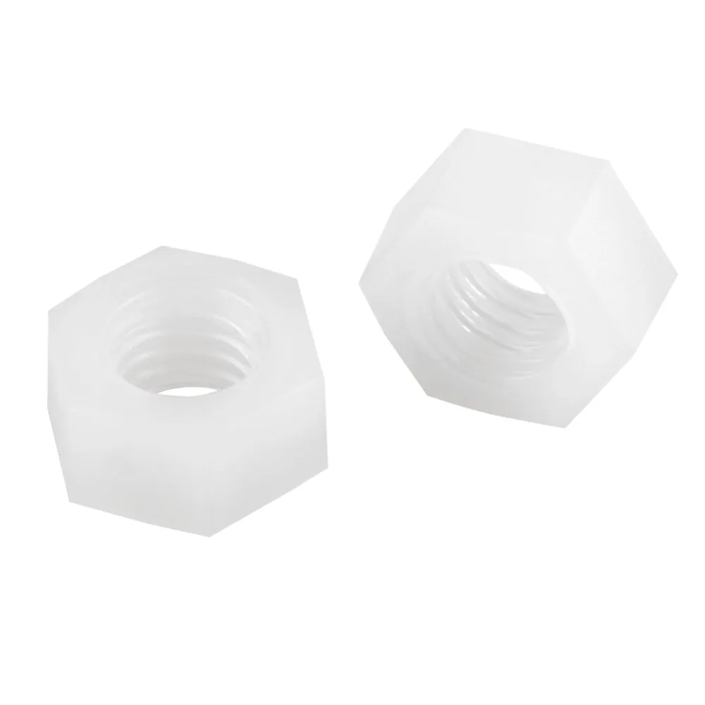 Buy 100Pcs/Set Nylon Hex Nut Metric Thread Nuts White