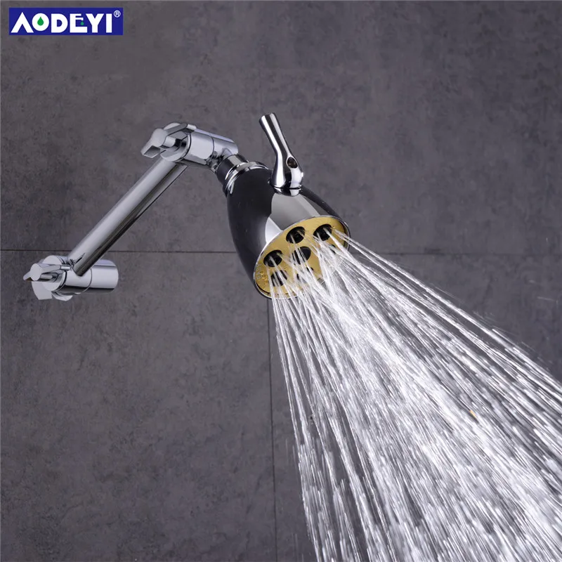3 Modes Brass Rain Shower Head Saveing Water Rainfall Body Jet Adjust