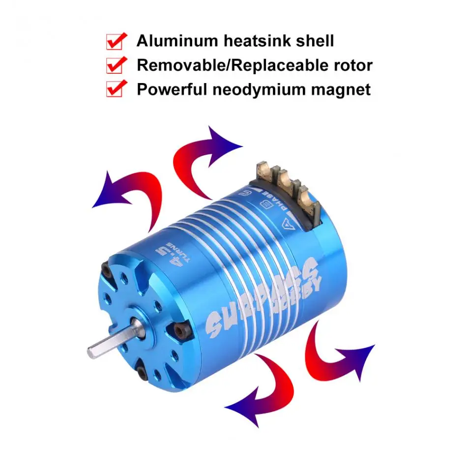 2 полюса 540 4,5 T 13,5 T Сенсорный бесщеточный двигатель RC аксессуары для 1/10 пульт дистанционного управления автомобиля Высокое качество 540 мотор RC части автомобиля