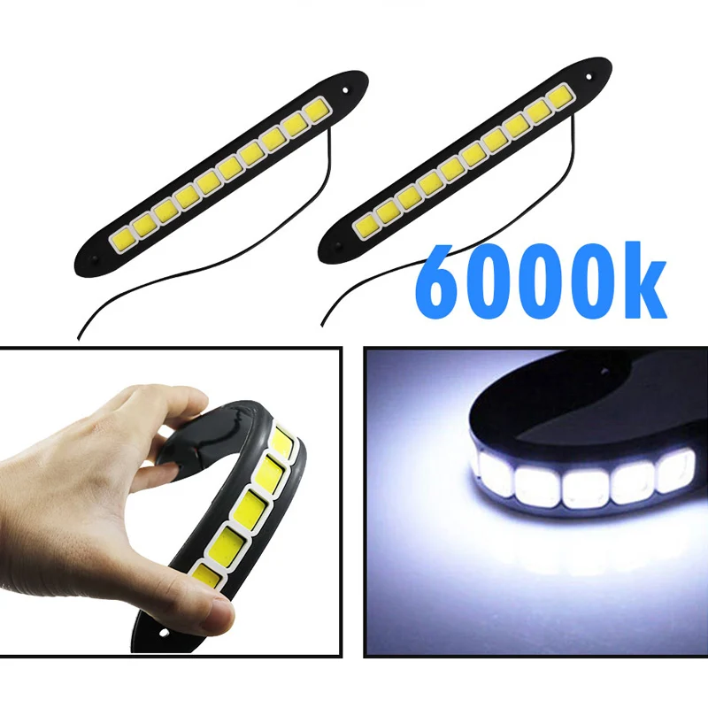 Hlxg 2 шт. тонкий водонепроницаемый 20 Вт LED 12 в дневные ходовые огни DRL COB полосы лампы
