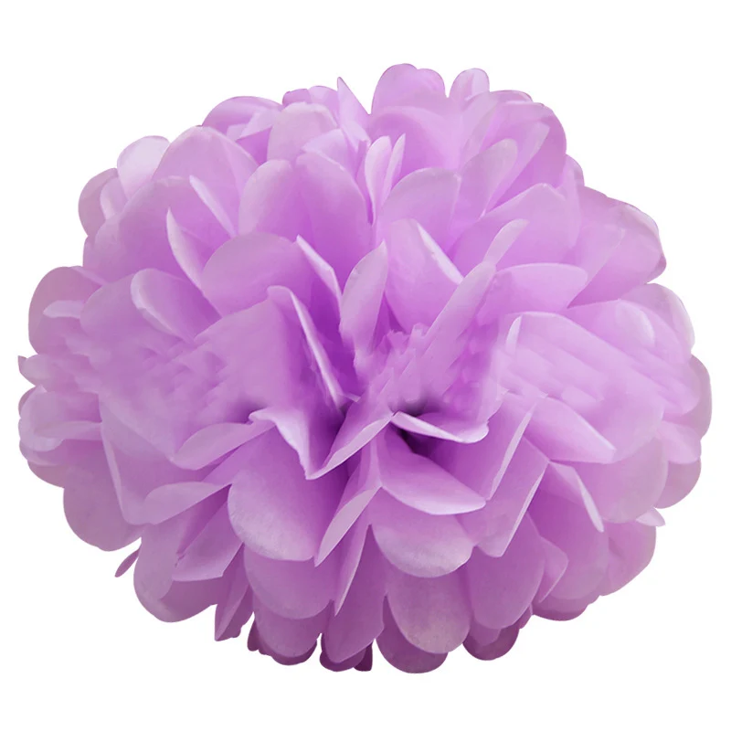 6 дюймов 15 см помпон тканевая бумага помпоны Цветочные шары для свадебного украшения комнаты вечерние принадлежности DIY белые Висячие бумажные цветы - Цвет: Pink Purple