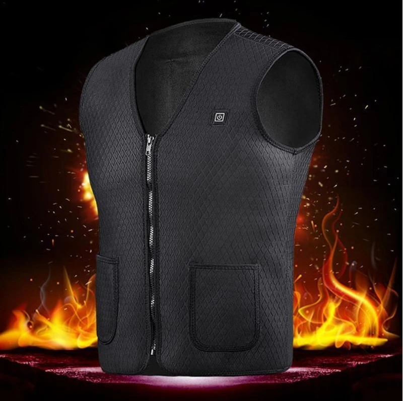 

Men Women Outdoor USB Infrared Heating Vest Jacket Winter Flexible Electric Thermal Clothing Waistcoat For Sports Hiking