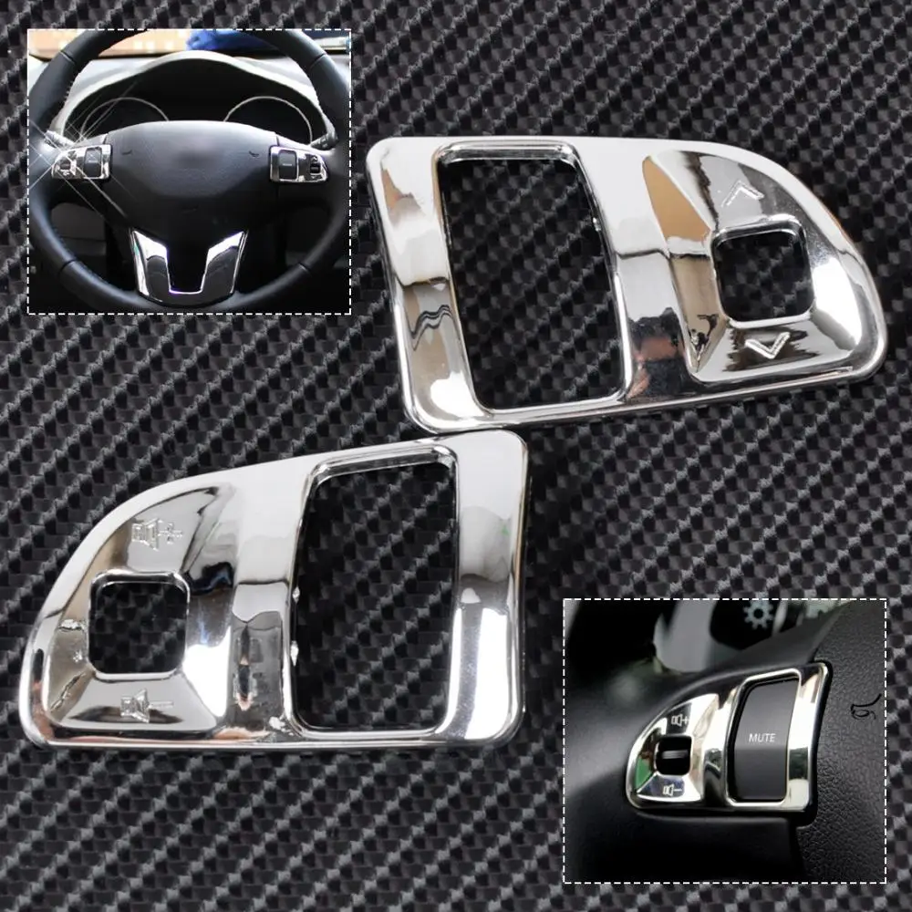CITALL 2 шт. ABS Хромированная накладка на руль для Kia Sportage R 2011 2012 2013 2014 2015|sportage r 2013|trim