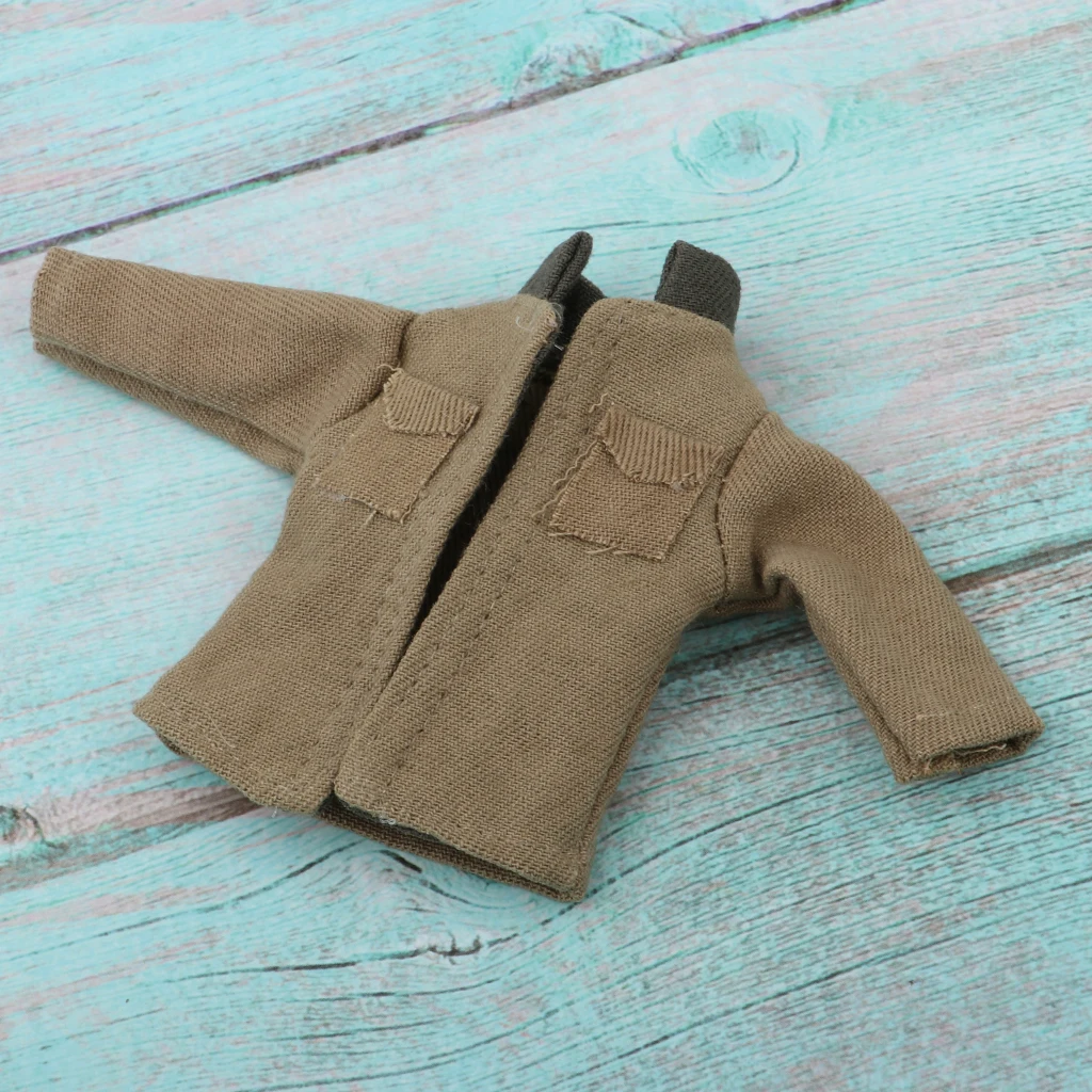 

Cotton Jacket Coat Khaki Miniature Clothing for 1/12 Dolls Home Wall Hanging Items Decor Accessories