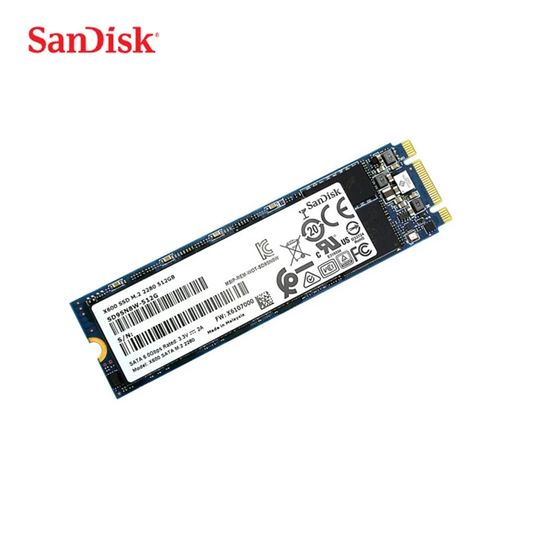 

Sandisk Internal Solid State Disk 128GB 256GB 512GB 1T X600 Hard Drive M.2 2280 for Laptop Desktop
