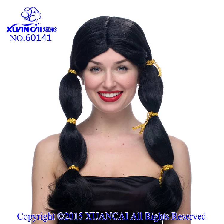 Free Shipping Hot Sale Cheap Synthetic Hair Wig Cosplay Costume Black