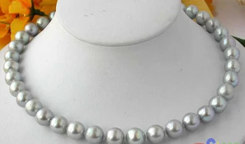 

$wholesale_jewelry_wig$ 17.5" 11~12MM GRAY ROUND FW CULTURED PEARL NECKLACE