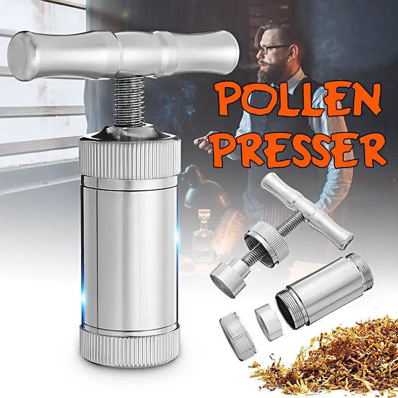 

YKPUII Zinc Alloy Tobacco Herb Spice Press Pollen Presser Compressor Grinder Crusher Herb Grinder Smoking Crusher with Gift Box