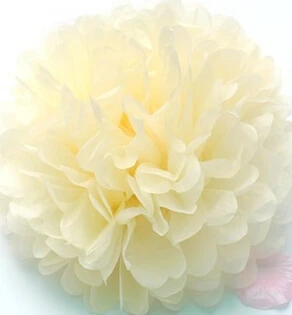 1 шт. 8 дюймов(20 см) помпон тканевая бумага помпон цветок целующиеся шары украшение для дома праздничные Вечерние Декорации Свадебные сувениры мяч - Цвет: Бежевый