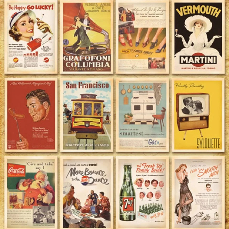  32pcs Classic Old Photos Style Postcards Cartoon Post Card Poster Drawing Greeting Gift Theme Vinta - 32899767300