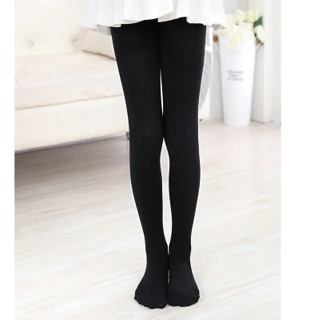 YWHUANSEN Summer Spring Candy Color Kids Pantyhose Ballet Dance Tights for Girls Stocking Children Velvet Solid White Pantyhose black