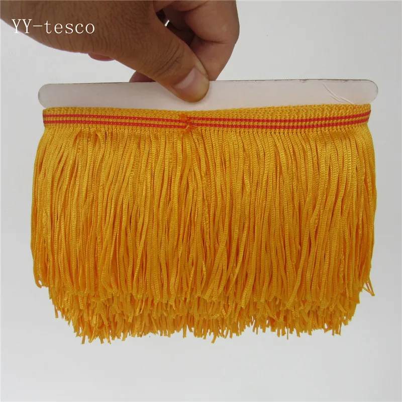 YY-tesco 1 ярдов 10 см широкая кружевная бахрома отделка кисточка бахрома отделка для DIY латинское платье сценическая одежда аксессуары кружевная лента - Цвет: Golden