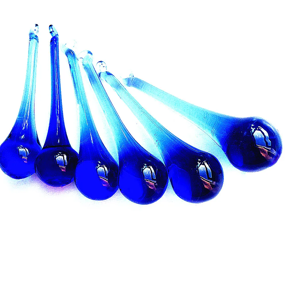 

6pcs/lot 20x80mm Blue color crystal chandelier pendants/ crystal curtain pendants ,crystal lighting Lamp parts(Free Rings)