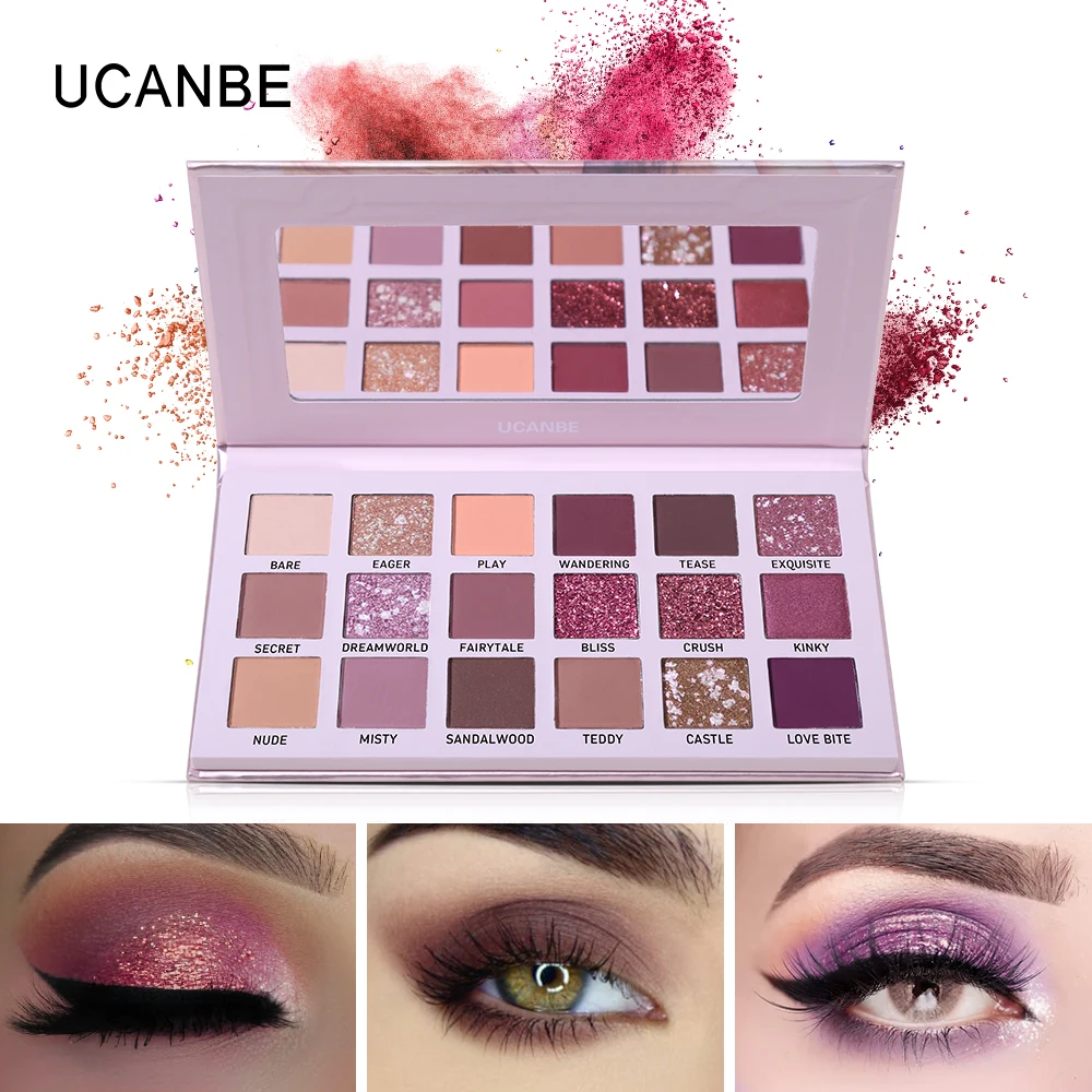 UCANBE Aromas Nude тени для век палитра 18 цветов мерцающие пигментированные матовые блестящие тени для век водонепроницаемый макияж блестящая палитра