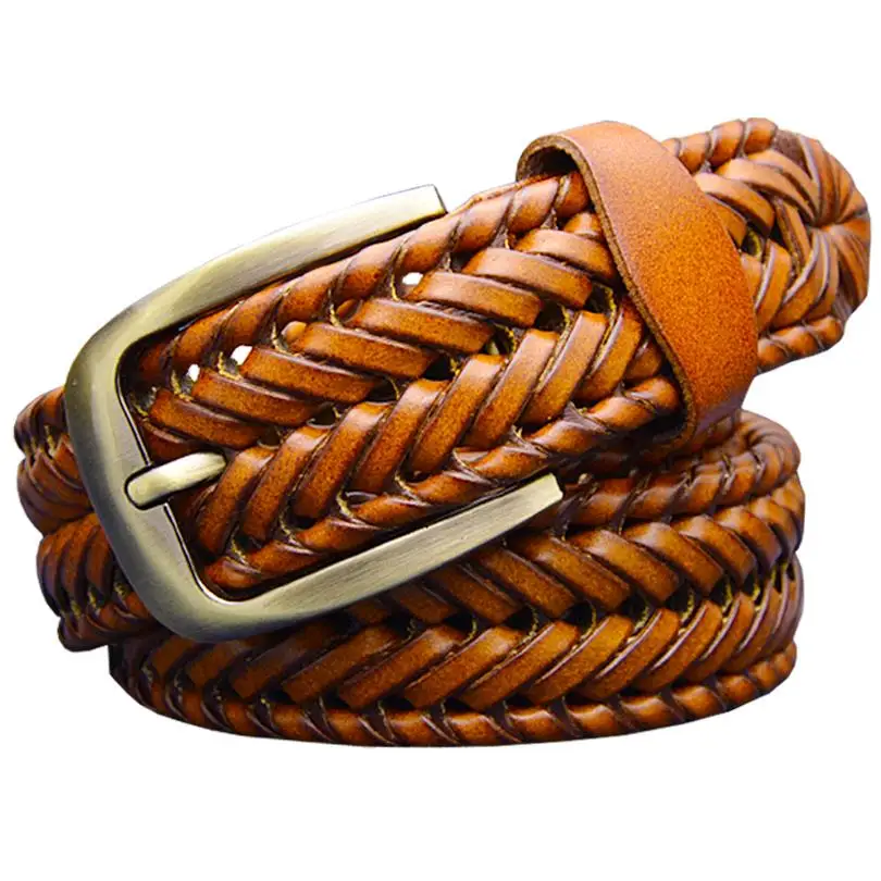 Buy Genuine leather belt male Braided strap for man