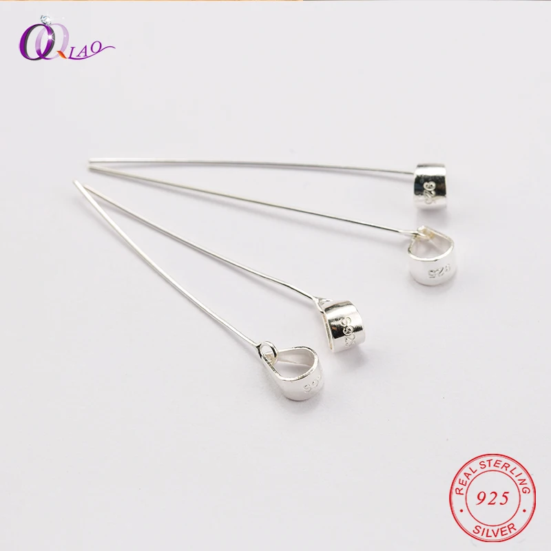 

A pair 30MM 35MM 925 sterling silver Pendants Clasps Silver Charm Pendant Clips Bails Pins Hooks for Necklace Jewelry Findings