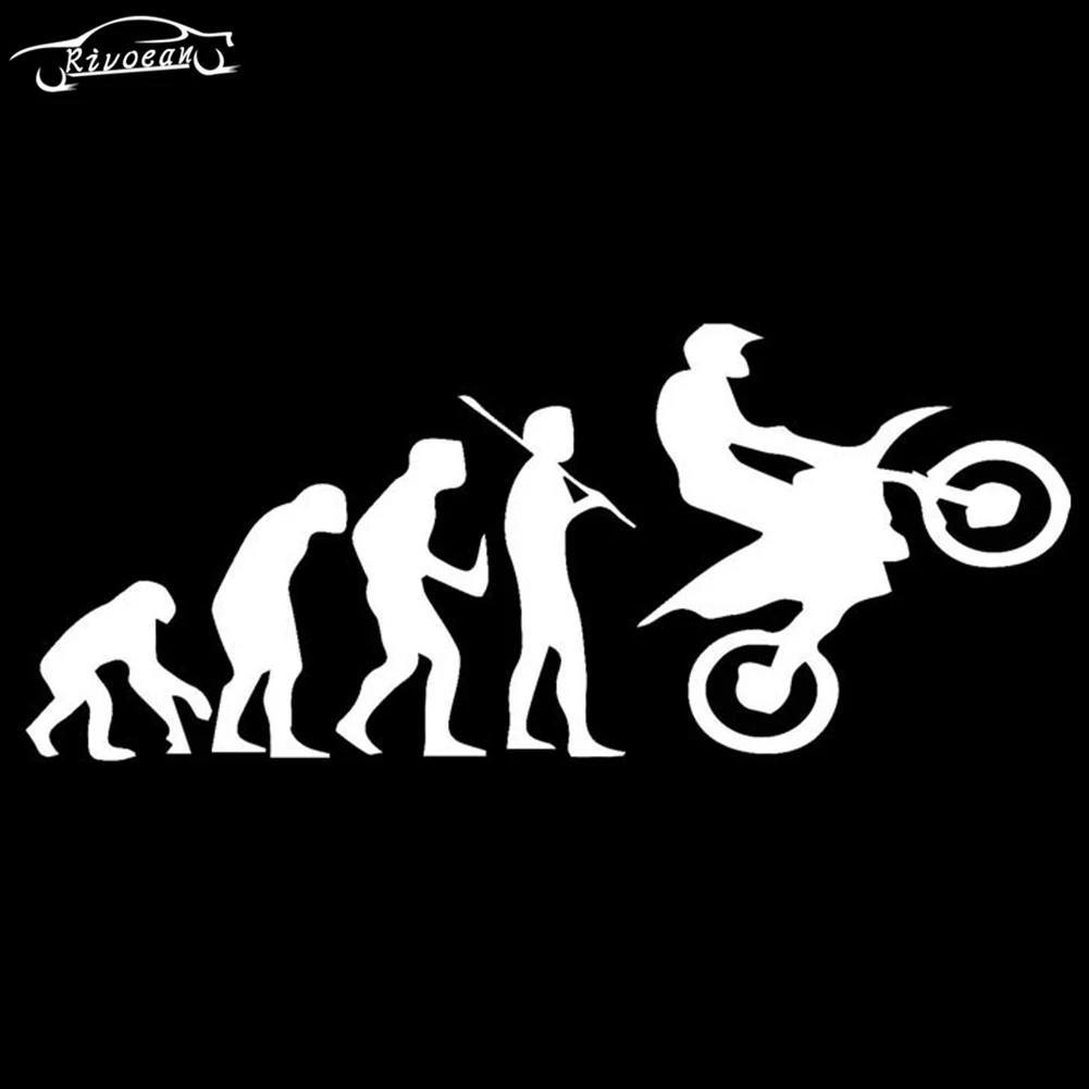 

16.9cm*7cm Motocross Racing Evolution Funny Vinyl Car Styling Stickers Black Silver