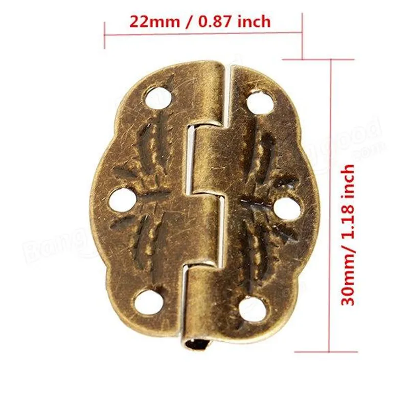 4pcs Jewelry Box Hinge Antique Hinge Packaging Accessories Oval Hinge Surface Mounted Olive Hinge 6 Hole Iron Hinges 30*22mm