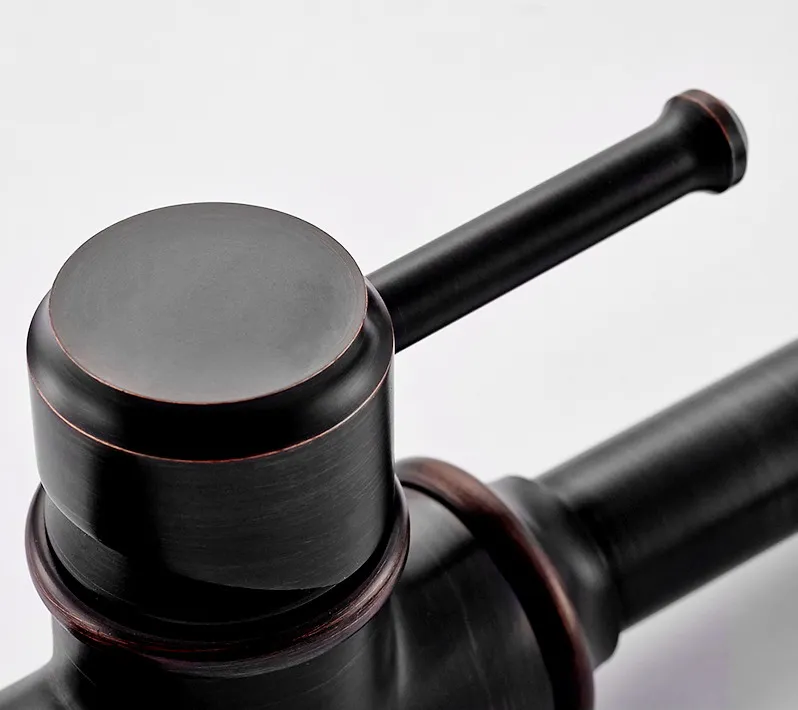 Черный Масло втирают Бронзовый одно отверстие с одной нажимной ручкой Поворотный Носик Кухня Раковина кран холодной и горячей смесителя asf091