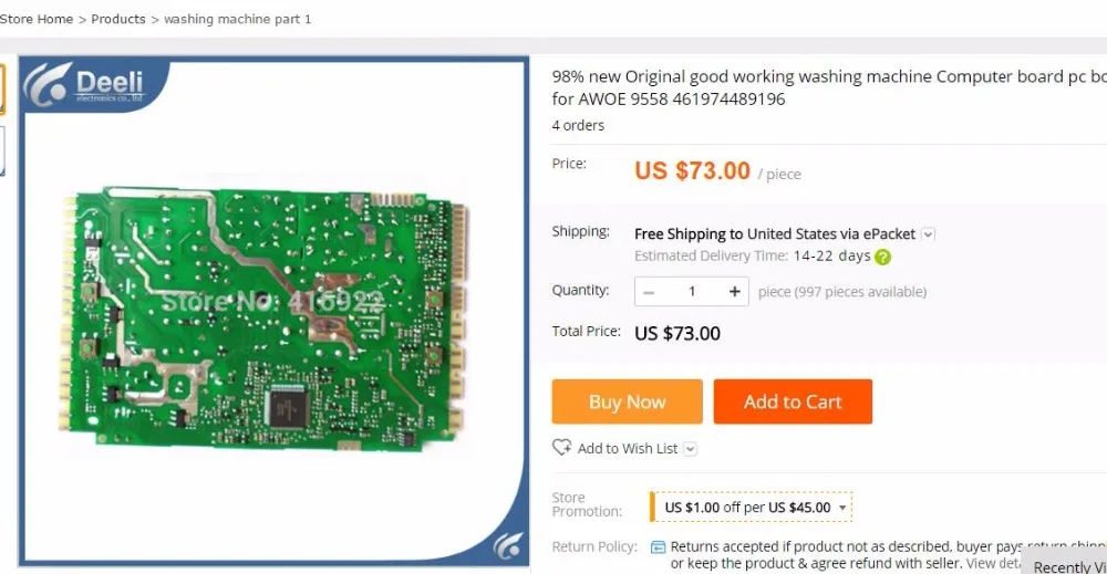 Хорошая рабочая стиральная машина компьютерная доска pc для AWOE9558 461974489196|board pc|board