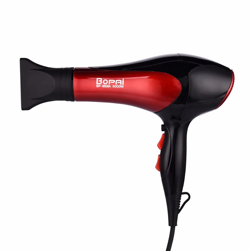 

Professional 220-240V 5000W Hair Dryer Blow Dryer with 2 Speed and 3 Heat Settings 2 Wind Collecting Nozzles Househould EU Plug