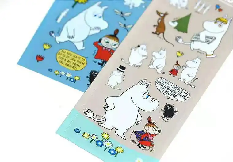 Moomin мультфильм Водонепроницаемый модный скейтборд стикер холодильник украшения Macbook muumi гитарная наклейка Косплей Очаровательная записная книжка наклейка