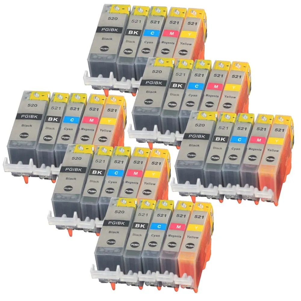 10x чернильные картриджи PGI 520 CLI 521 для Canon PIXMA iP3600 4600 4700 MP 540 550 560 620 630 640 980 MX860 принтер