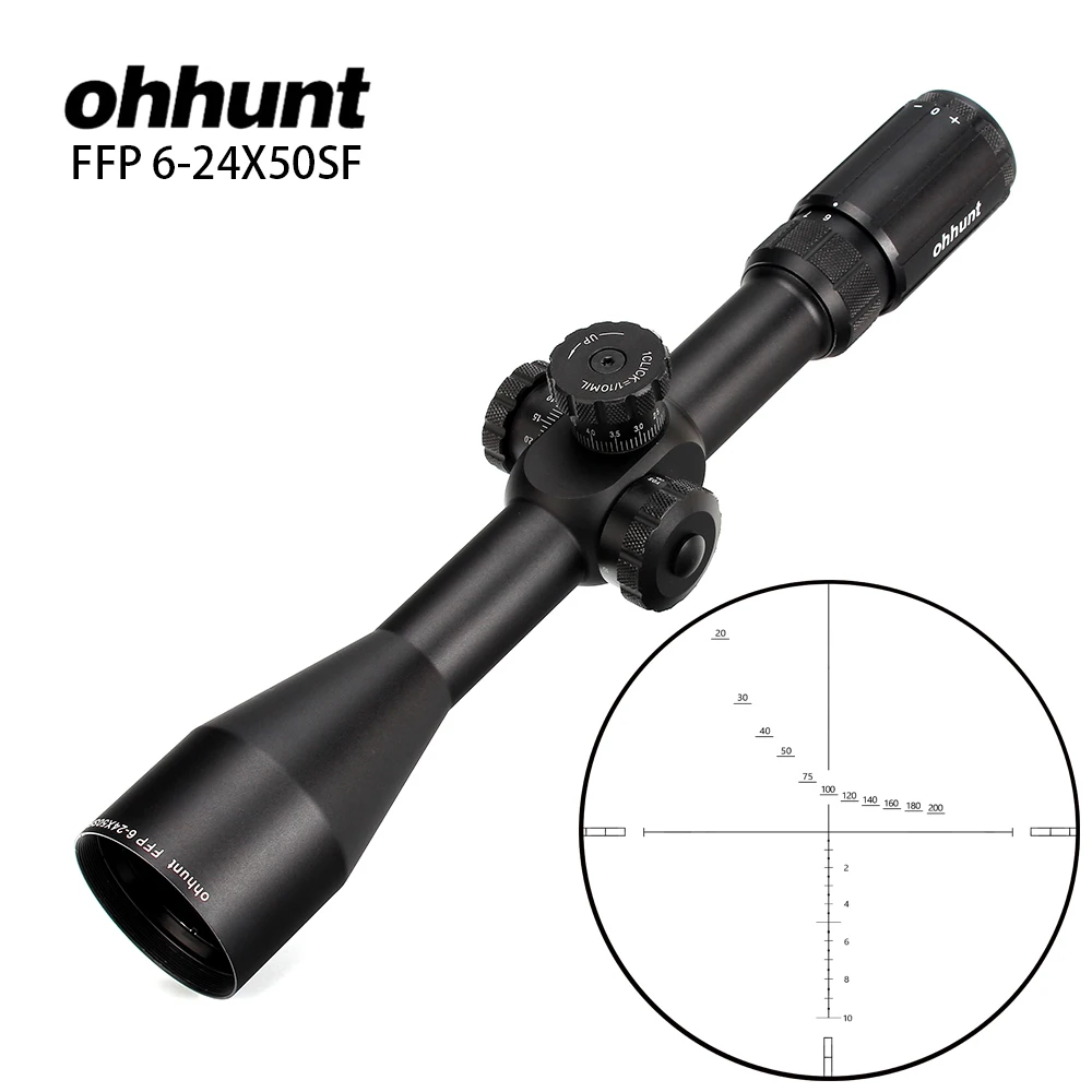 Ohhunt FFP 6 24X50 SF первый фокусный самолет область сторона Параллакс стекло