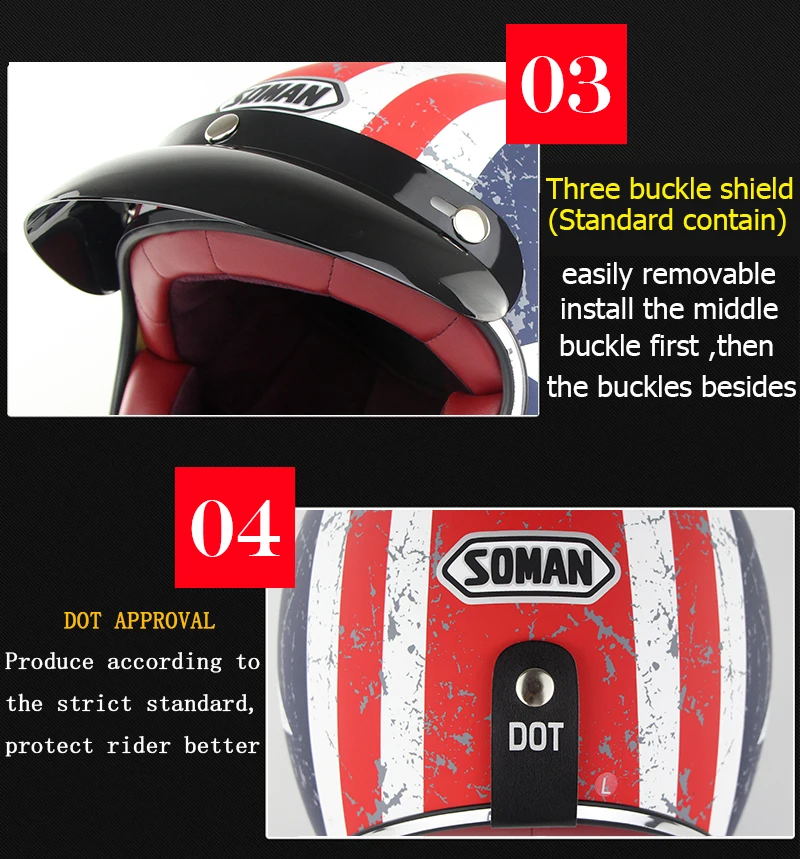 DOT утвержден ABS материал мотоциклетный шлем с открытым лицом 3/4 реактивный мотоцикл половина лица шлемы уличная езда