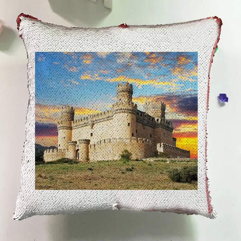 Modern Cushion Silver Square Pillow Custom Reversible Sequin Glitter Europe Architectural Style Pillowcase Cushion Cover J037 (10)