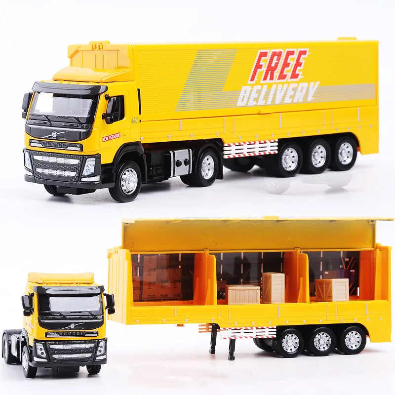 Interesting 1:50 container truck alloy models,collection engineering models,children's sound and light car toys,free shipping