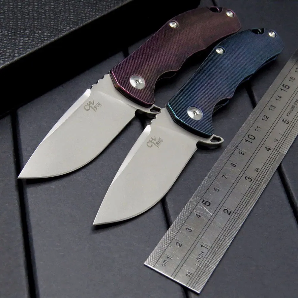 

CH CH3003 AUS-8 blade Titanium Alloy handle folding knife tactical Survival knife outdoor camping tool utility EDC Pocket Knife