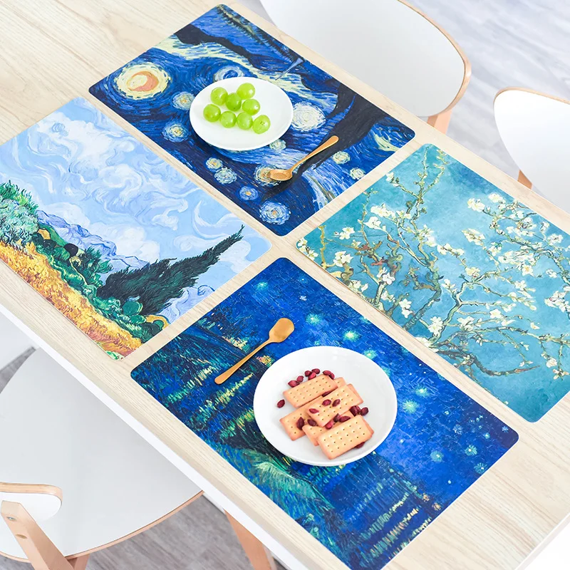 

1PCS 42x28cm Table Mat For Dining Tableware Pad Plastic PVC Table Mat Placemats Pads Bowl Coaster Kitchen Accessories -30