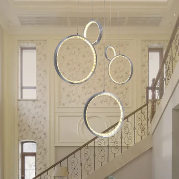 

Aluminum Modern LED Crystal Chandeliers Lights For Dining Living Room led crystal Lamp 3 Rings ceiling adjustable pendent light