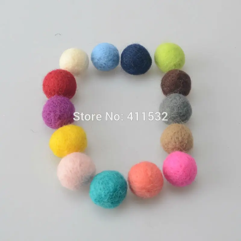 

50pcs/lot 100% Wool Felt Balls - Round Wool Felt Balls Pom Poms Mixed color wholesale 20MM
