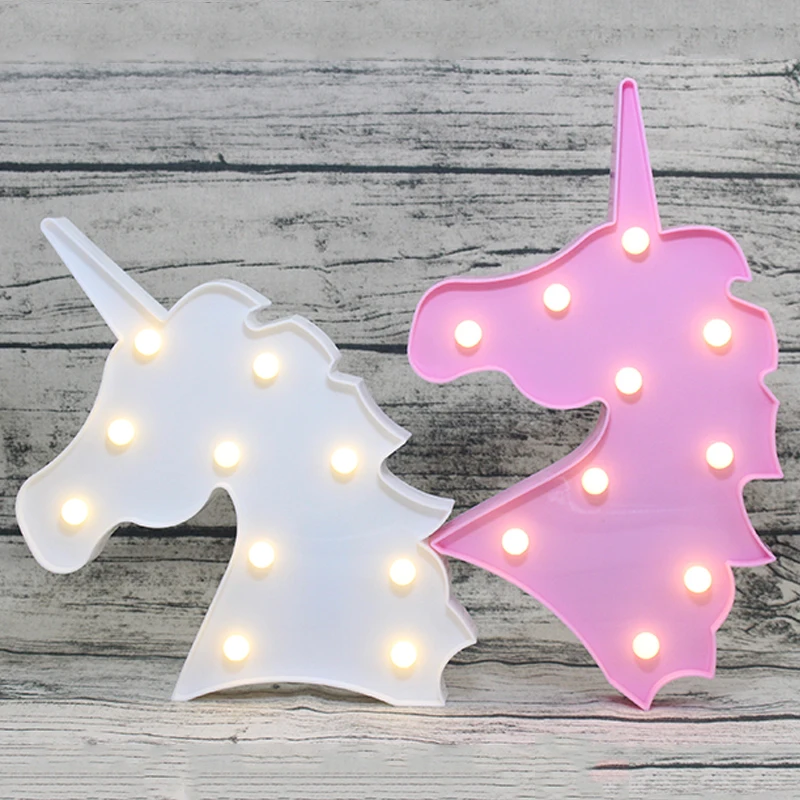 Buy Pink/White Unicorn LED Light Lamps 10 Head Unicorn