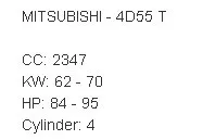 Полный комплект прокладок для MITSUBISHI 4D55 T GALANT II/PAJERO/MONTERO/SHOGUN Mk II, MD974500
