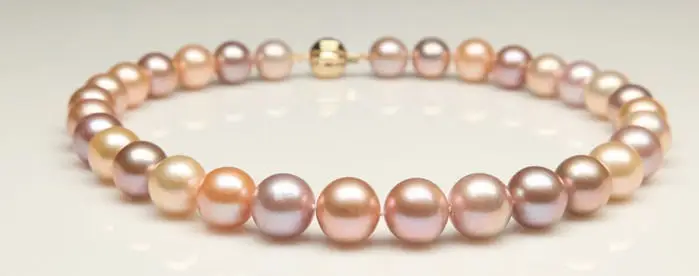 

Wholesale FREE SHIPPING HUGE 17"11-12MM NSOUTH SEA GENUINE GOLD PINK MULTIC PEARL NECKLACE PERFECT AAA