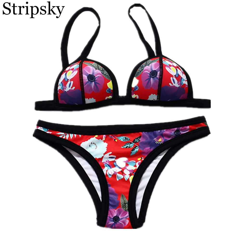 Stripsky Push Up Bikini Women 2018 Sexy Brazilian Bikini Set Summer Beach Swimming Suit Print