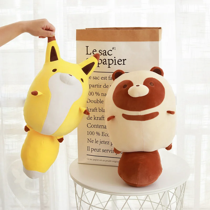 

30cm Brown Raccoon Yellow Fox Plush Toy Lovely Bear Soft Stuffed Animals Doll Pillow For Kids Children Girls Baby Birthday Gift