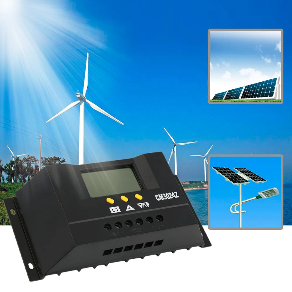 

2017 NEW Solar Regulator 30A 12/24V Solar Charge Controller PWM LCD Display