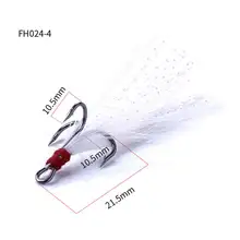 20 шт 4-10# колючий рыболовный крючок тройной рыболовный крючок с пером для гольяна рыболовная приманка морской пресноводный высокоуглеродистой стали