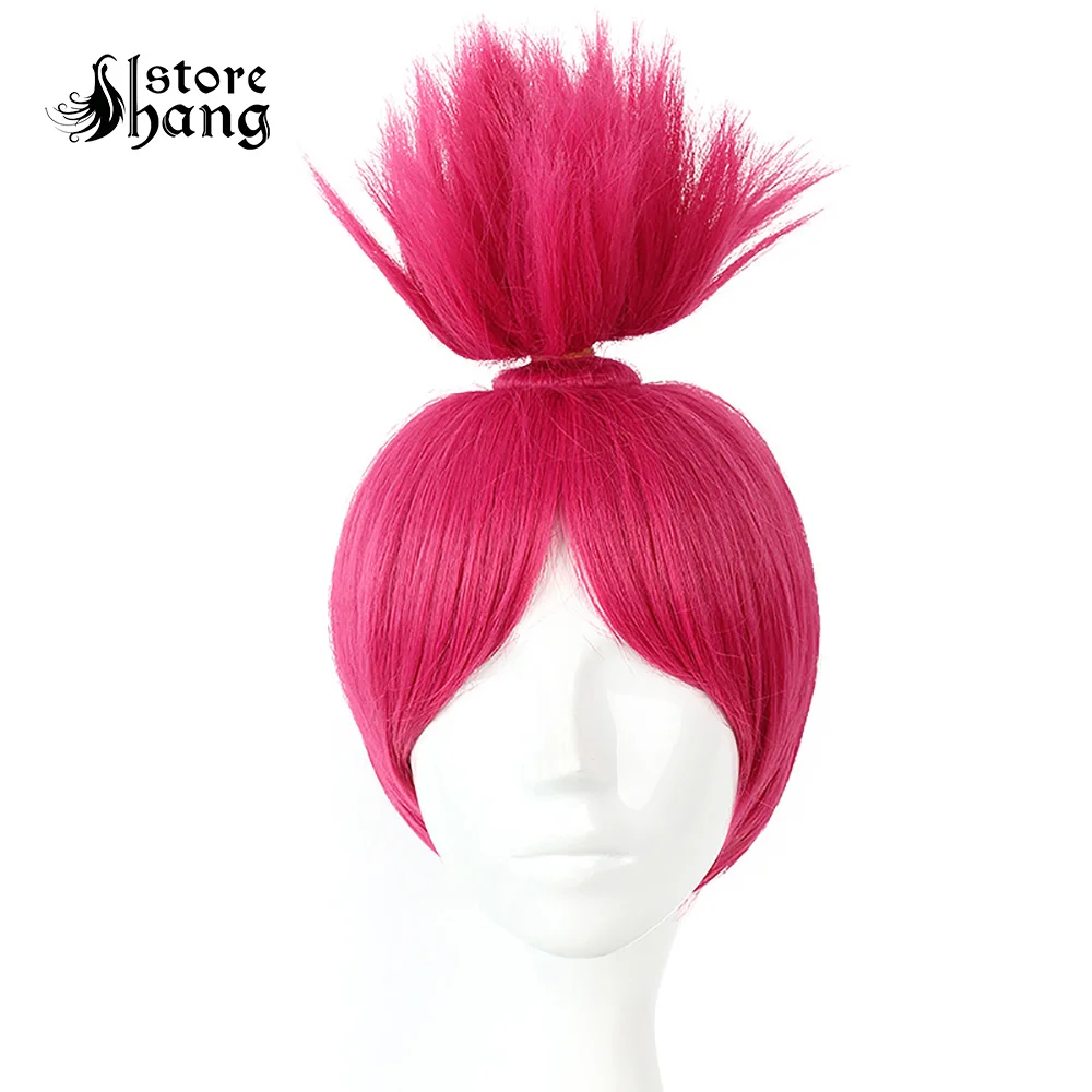 

Trolls Poppy Cosplay Fantastic Cool Hot Pink Hair Up Trolls Princess Poppy Adult Kids Fancy Dress Accessories Party Supplies