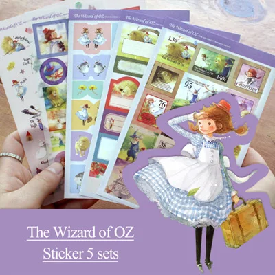 5 Sheets 1 Set Kawaii Scrapbooking Stickers The Wizard Of Oz Decoration Stickers Sticky Note Toy